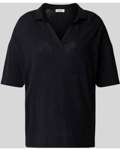 Marc O' Polo T-shirt Met Opgestikte Borstzak - Zwart