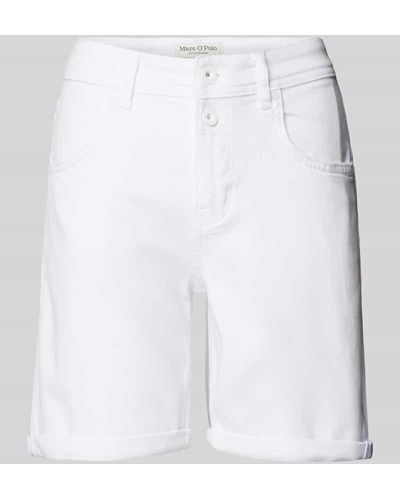 Marc O' Polo Bermudas in unifarbenem Design - Weiß