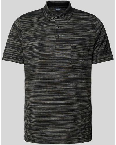RAGMAN Regular Fit Poloshirt mit Brusttasche und Stitching - Schwarz