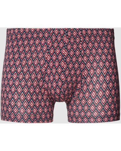 CALIDA Trunks mit Allover-Muster Modell 'Swiss Cotton Select' - Rot