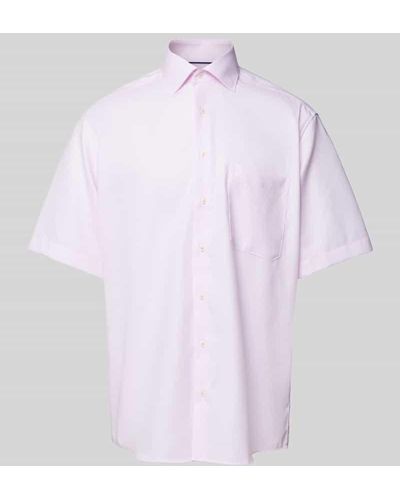 Eterna Comfort Fit Business-Hemd mit Allover-Muster - Weiß