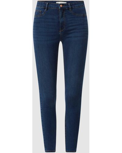 Gina Tricot Skinny Fit High Waist Jeans mit Stretch-Anteil Modell 'Molly' - Blau