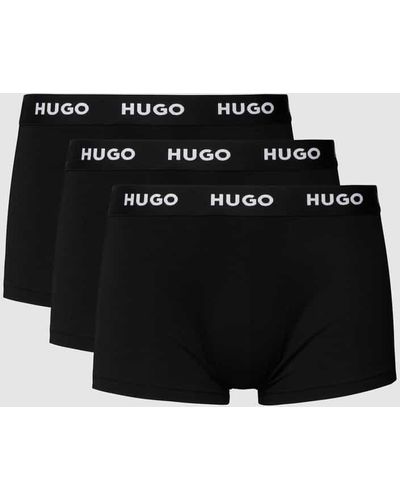 HUGO Trunks mit Label-Details im 3er-Pack - Schwarz