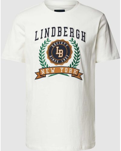 Lindbergh T-shirt Met Stiksels - Wit