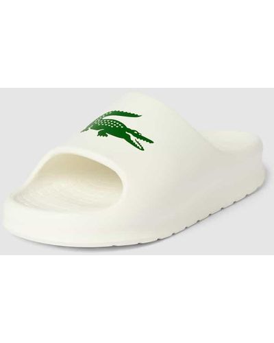 Lacoste Sandalette mit Motiv-Print Modell 'Slide' - Weiß