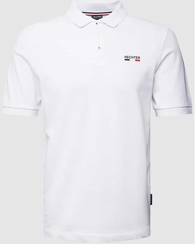 Hechter Paris Poloshirt mit Label-Stitching - Weiß