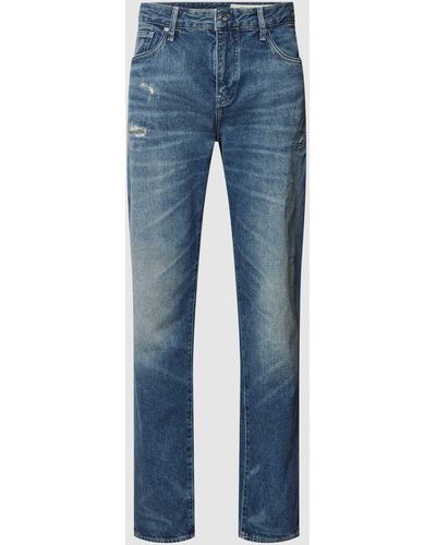 Armani Exchange Slim Fit Jeans im Destroyed-Look - Blau