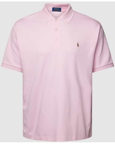 Ralph Lauren PLUS SIZE Poloshirt mit Logo-Stitching - Pink