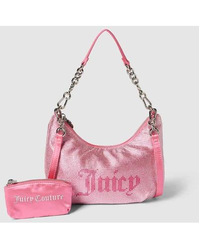 Juicy Couture Hobo Bag mit Allover-Ziersteinbesatz Modell 'HAZEL' - Pink