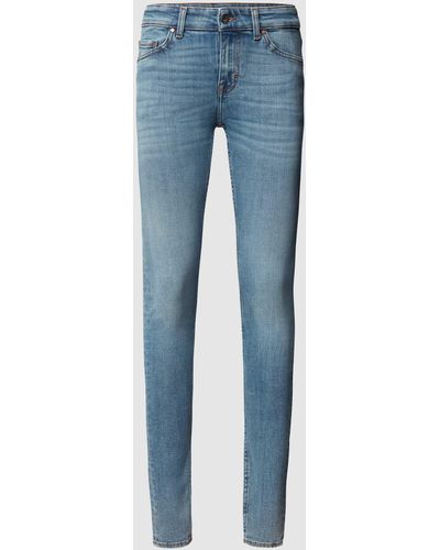 Tiger Of Sweden Mid Rise Jeans Met Labelpatch - Blauw