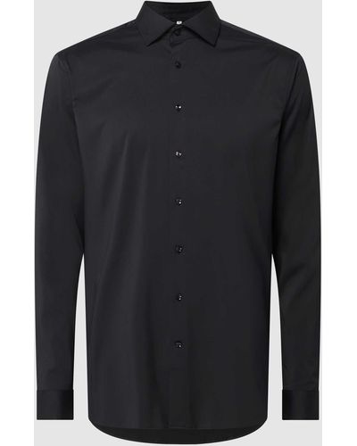 Seidensticker Slim Fit Zakelijk Overhemd Van Twill - Vochtregulerend - Zwart