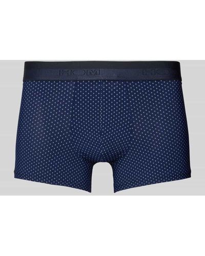Hom Boxershorts mit elastischem Label-Bund Modell 'Max' - Blau