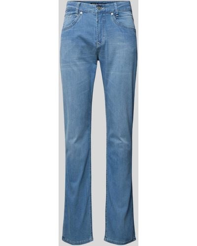 M·a·c Slim Fit Jeans mit Knopfverschluss Modell "ARNE PIPE" - Blau