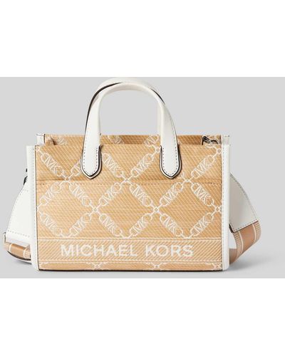 MICHAEL Michael Kors Handtasche mit Label-Print Modell 'GIGI' - Natur