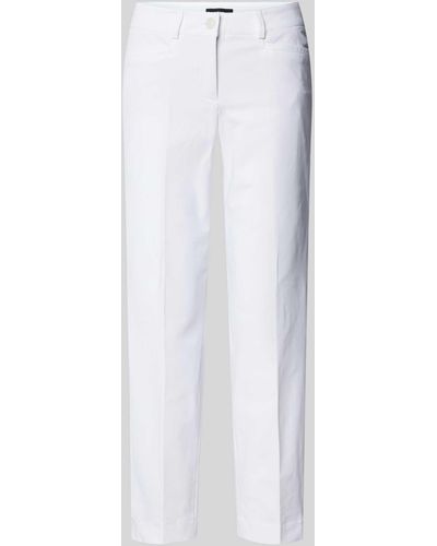 Cambio Slim Fit Stoffhose mit verkürztem Schnitt Modell 'RENIRA' - Weiß