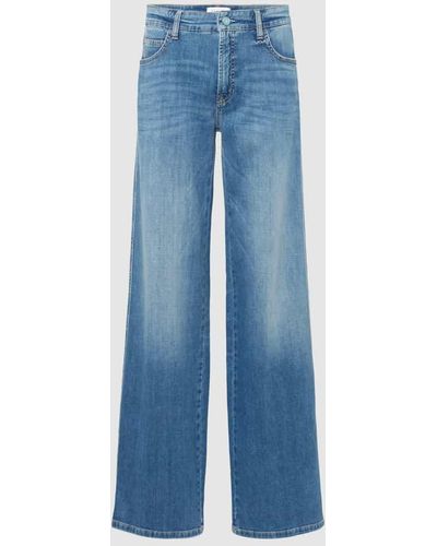 Cambio Wide Fit Jeans mit Knopf- und Reißverschluss Modell 'AIMEE' - Blau