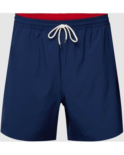 Ralph Lauren PLUS SIZE Badehose in unifarbenem Design - Blau