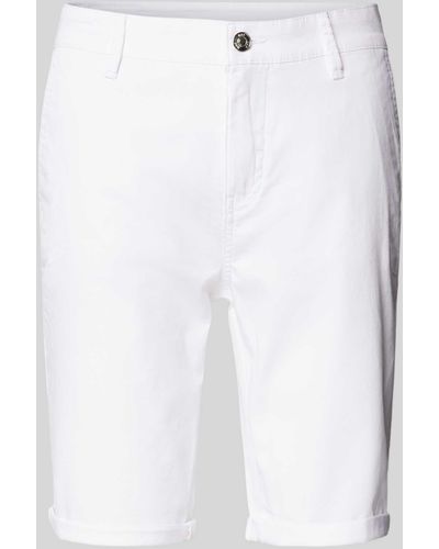 M·a·c Regular Fit Chino-Shorts mit Gürtelschlaufen - Weiß