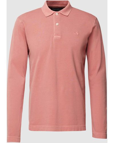 Marc O' Polo Poloshirt Met Labeldetail - Roze