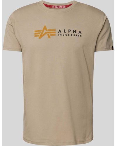 Alpha Industries T-shirt Met Labelprint - Naturel