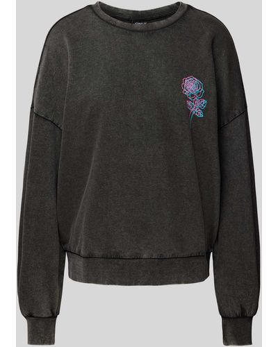 ONLY Oversized Sweatshirt Met Motiefprint - Zwart