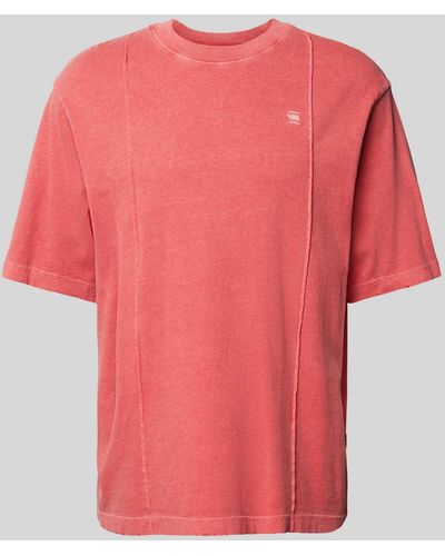 G-Star RAW T-Shirt mit Label-Stitching - Pink