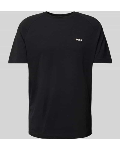 BOSS T-Shirt mit Label-Print - Schwarz
