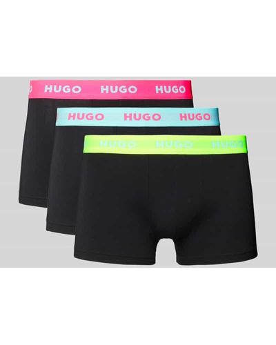 HUGO Trunks mit elastischem Logo-Bund im 3er-Pack - Schwarz