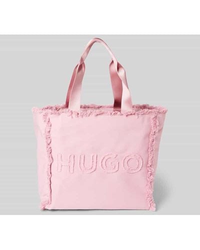 HUGO Handtasche mit Label-Stitching Modell 'Becky' - Pink