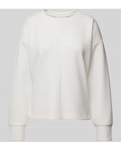 Opus Sweatshirt in unifarbenem Design Modell 'Golone' - Weiß