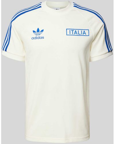 adidas Originals T-Shirt mit Kontraststreifen Modell 'FIGC' - Blau