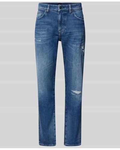 BOSS Regular Fit Jeans im 5-Pocket-Design Modell 'Re.Maine' - Blau