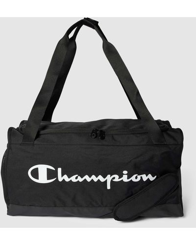 Champion Weekender mit Label-Print Modell 'Duffle' - Schwarz