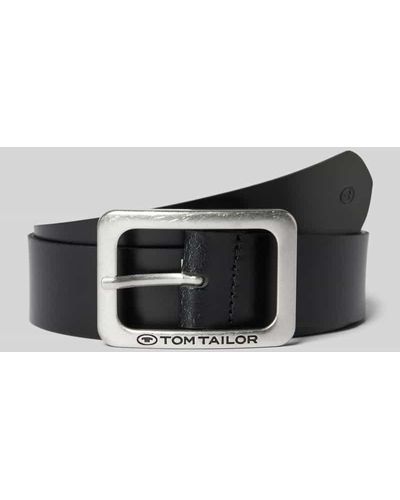 Tom Tailor Ledergürtel in unifarbenem Design Modell 'EVE' - Schwarz