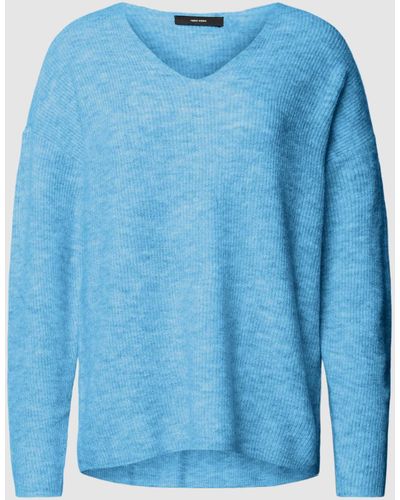 Vero Moda Gebreide Pullover Met Structuurmotief - Blauw