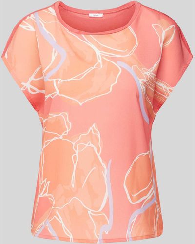 Opus T-Shirt aus Viskose mit Allover-Muster Modell 'Stini' - Pink