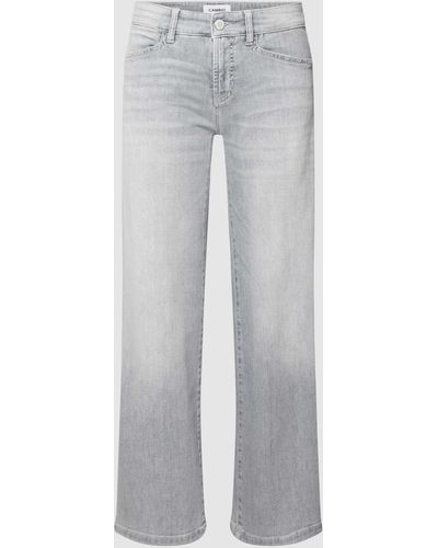 Cambio Straight Fit Jeans mit Label-Patch Modell 'CHRISTIE' - Grau