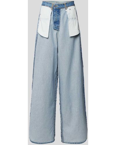 Vetements Baggy Fit Jeans im Inside-Out-Design - Blau