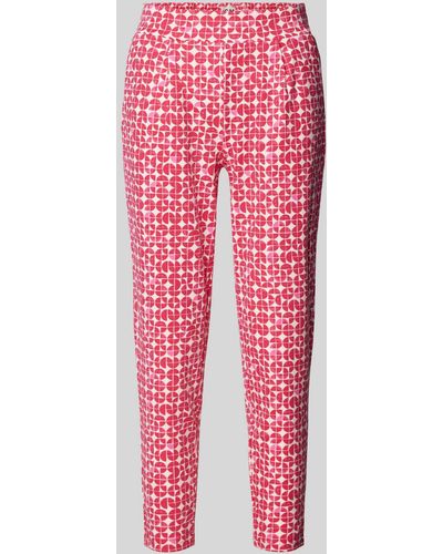 Ichi Tapered Fit Stoffen Broek Met All-over Print - Rood