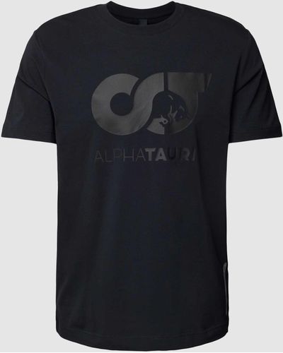 ALPHATAURI T-shirt Met Labelprint - Zwart