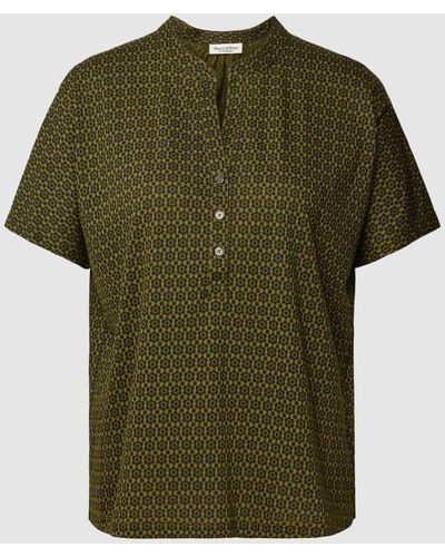 Marc O' Polo Blusenshirt mit Allover-Muster - Grün