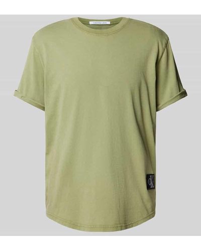 Calvin Klein T-Shirt mit Label-Badge - Grün