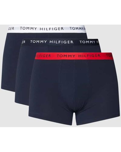 Tommy Hilfiger Trunks mit Logo-Stitching im 3er-Pack - Blau