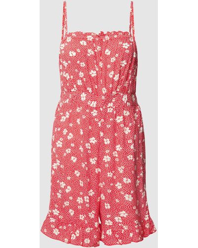 ONLY Playsuit mit Allover-Muster aus reiner Viskose Modell 'NOVA' - Rot