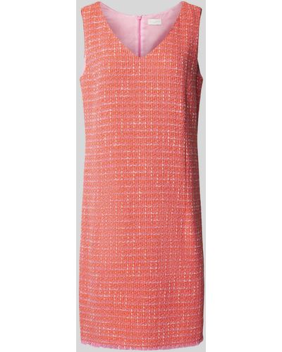 Milano Italy Knielanges Kleid mit V-Ausschnitt - Pink