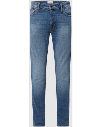 Jack & Jones Skinny Fit Jeans mit Stretch-Anteil Modell 'Liam' - Blau