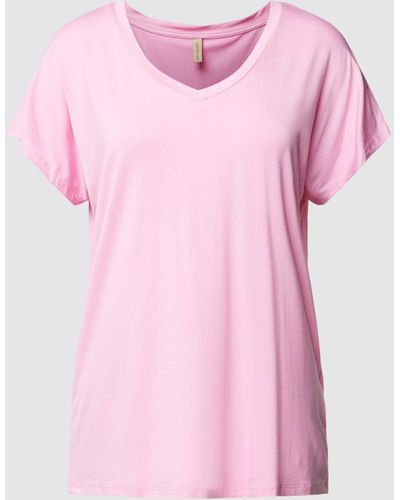 Soya Concept T-shirt Met V-hals - Roze