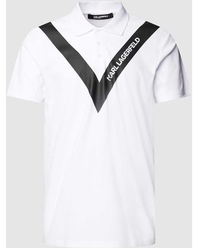 Karl Lagerfeld Poloshirt mit Logo-Print - Weiß