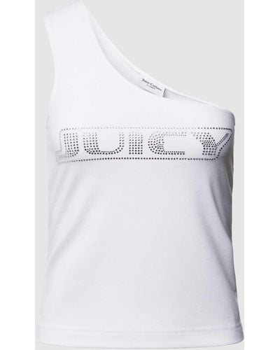 Juicy Couture Tanktop mit One-Shoulder-Träger Modell 'DIGI' - Weiß