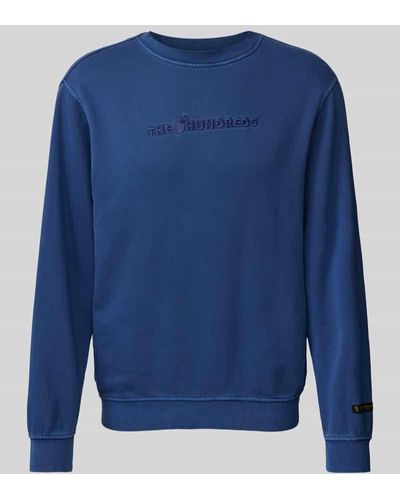 The Hundreds Sweatshirt mit Label-Stitching Modell 'Bar' - Blau